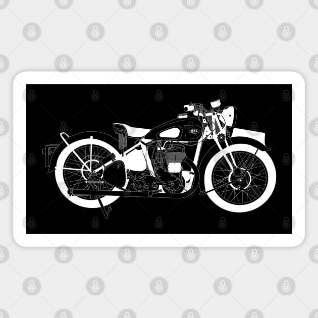 BSA M20 White Outline Magnet by kindacoolbutnotreally